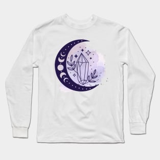 Crystal Moon Galaxy Long Sleeve T-Shirt